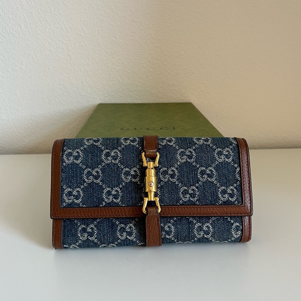 GUCCI Jackie 1961 Denim Wallet On Chain / GUCCI Jackie Bag